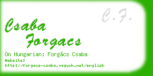 csaba forgacs business card