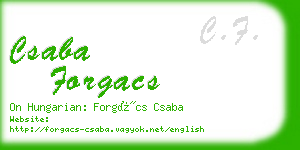 csaba forgacs business card
